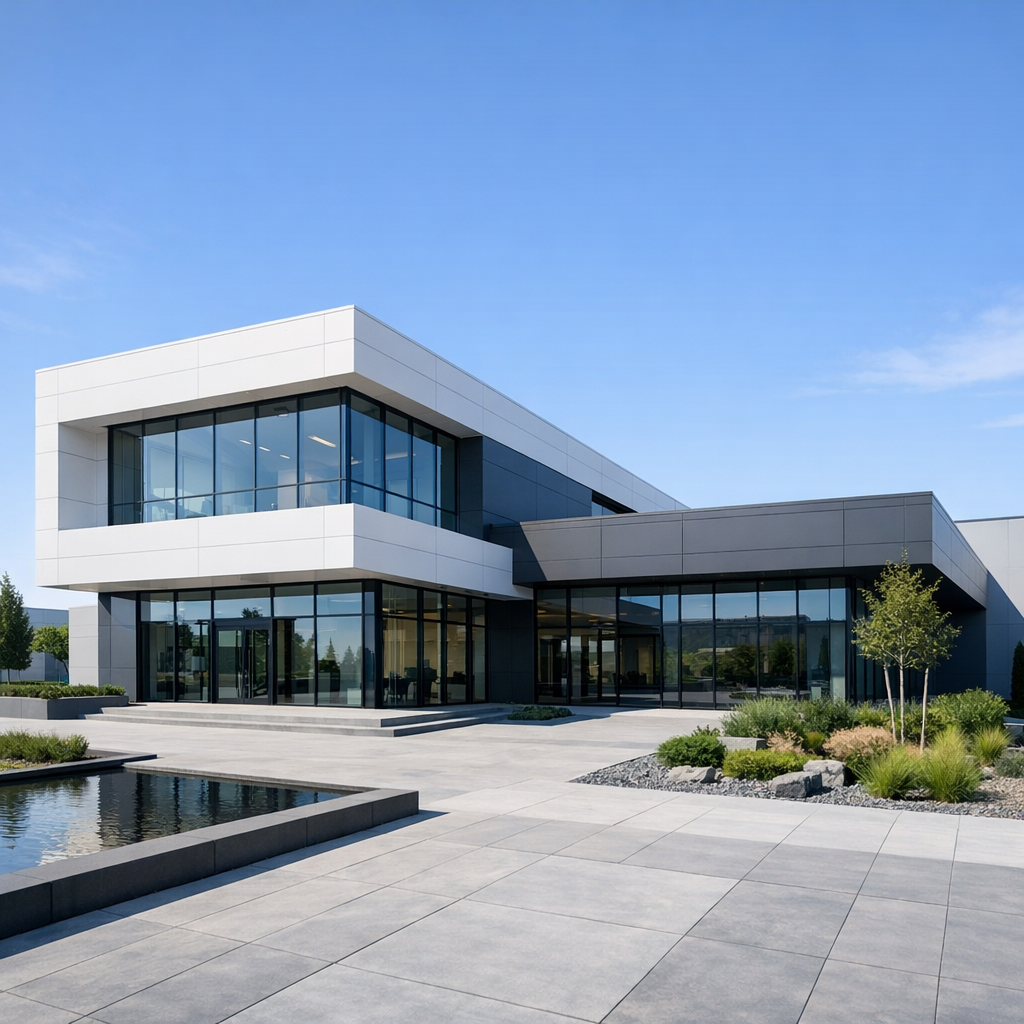 Modern commercial office building held as a pension scheme investment for a company director